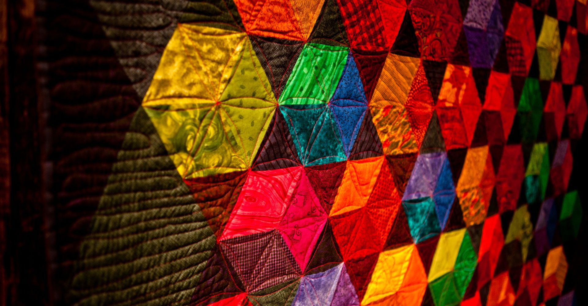 bright quilted hexagon pattern