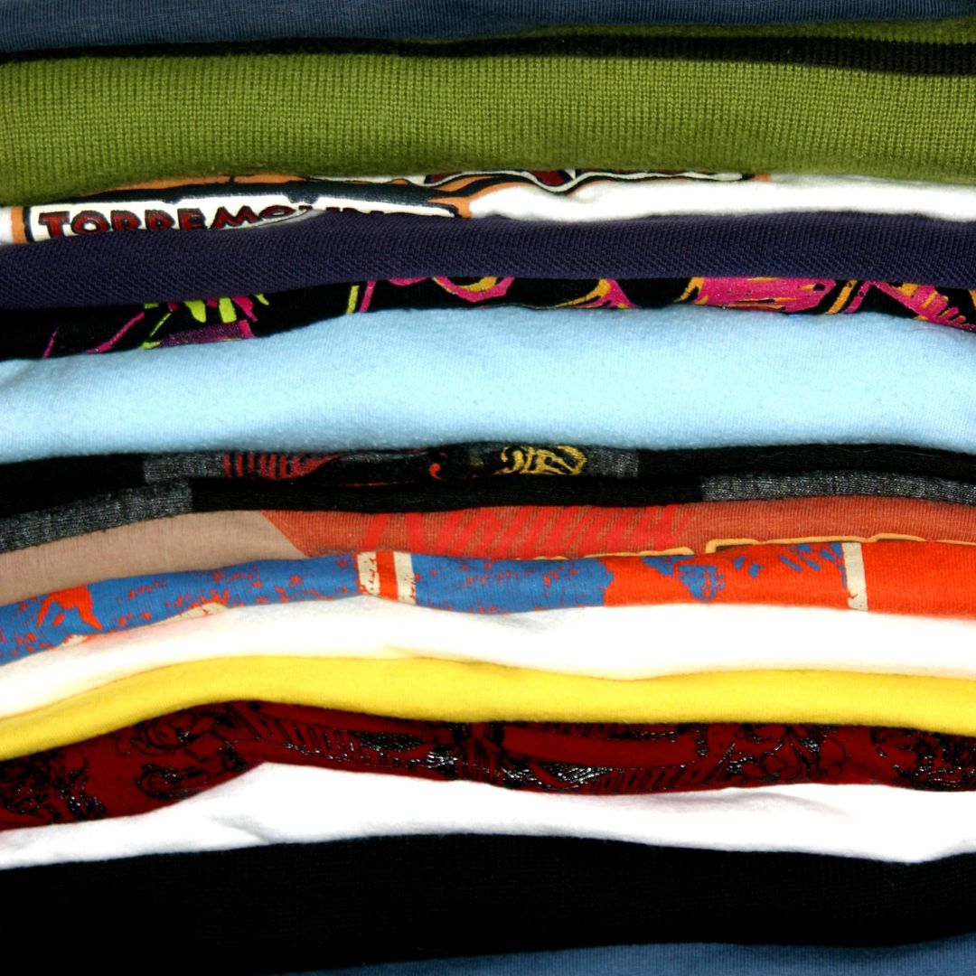stack of old shirts