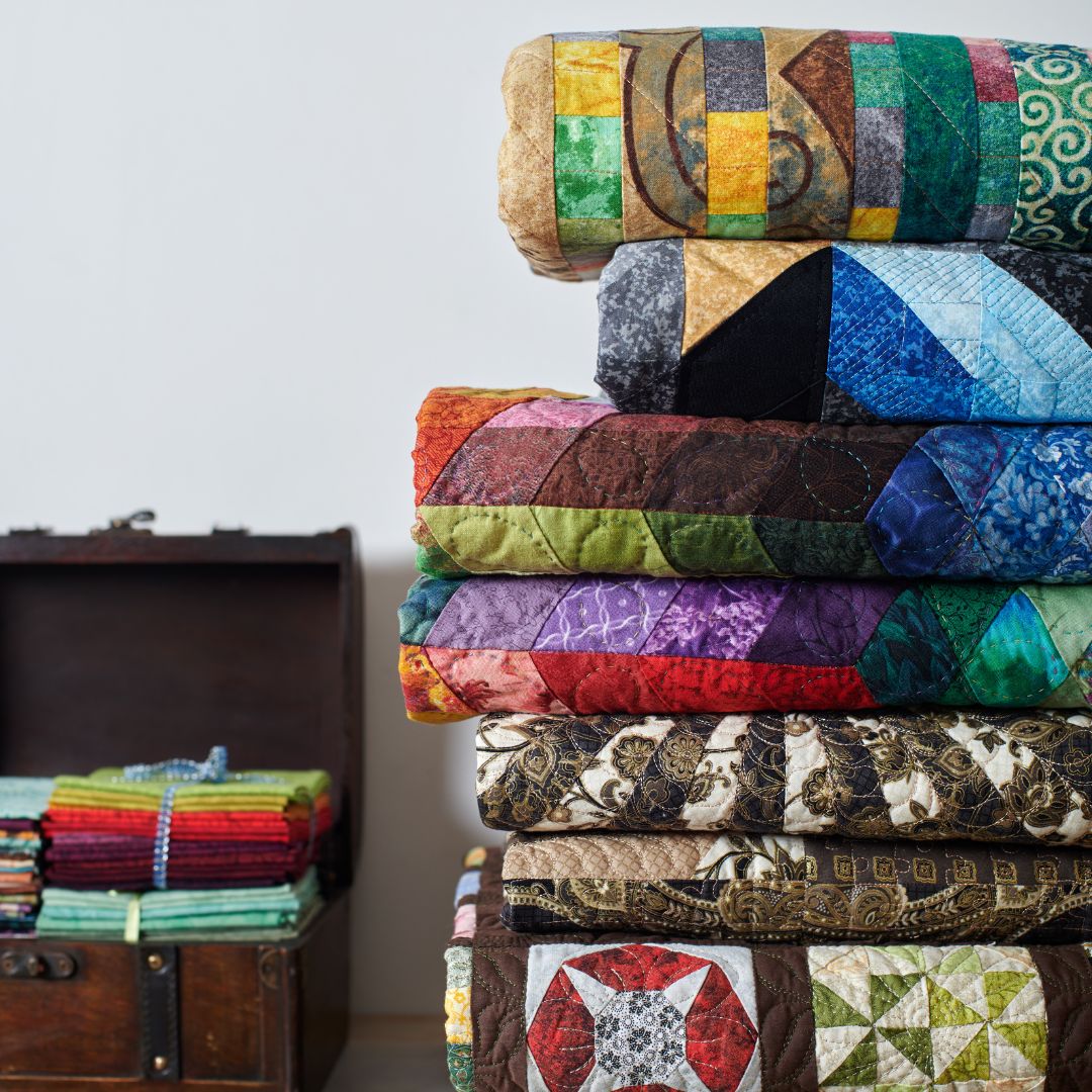 pile of quilts