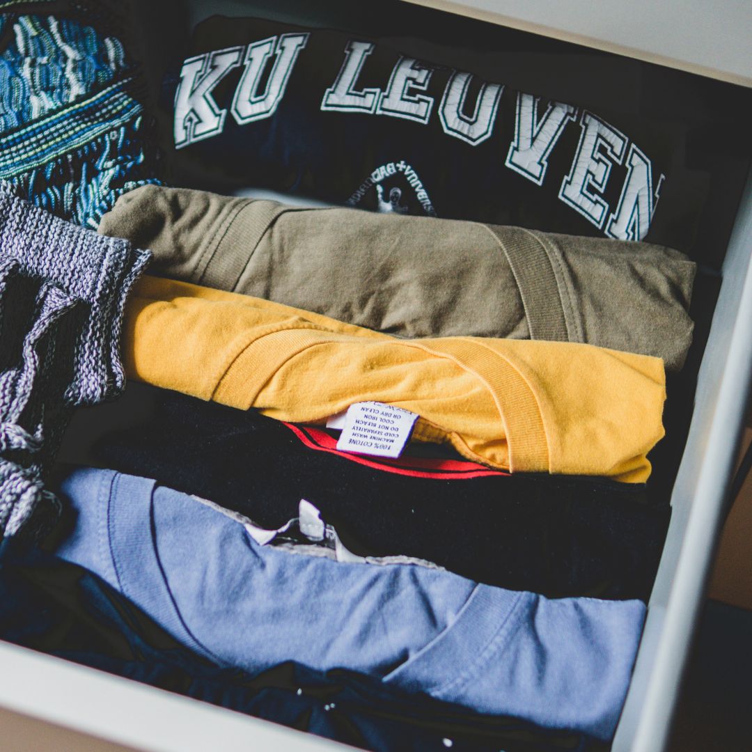 tshirts in drawer